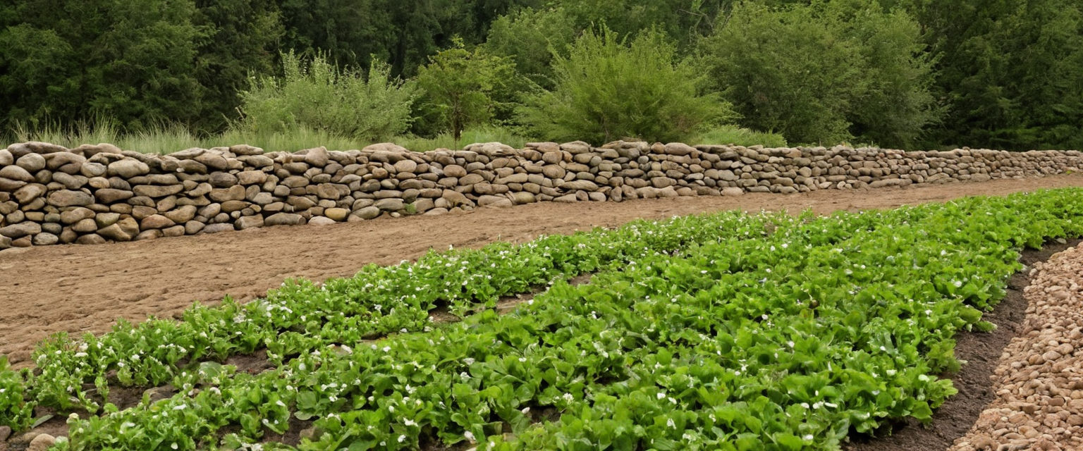 How does landscape fabric affect plants, roots, and irrigation in rock beds outdoor visual
