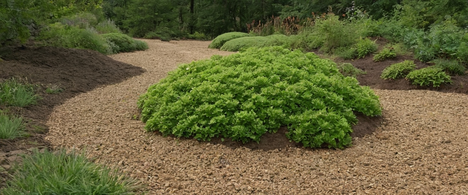 Landscape visual for When should landscape fabric under rock be repaired, removed, or replaced